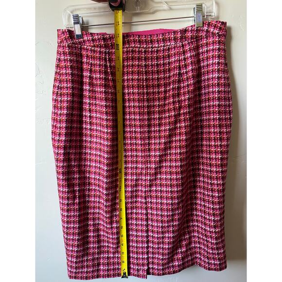 NWT Talbots Pink/Red Wool Blend Zippered Pencil Skirt- Women's Size 10 - Picture 7 of 11